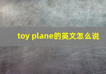 toy plane的英文怎么说